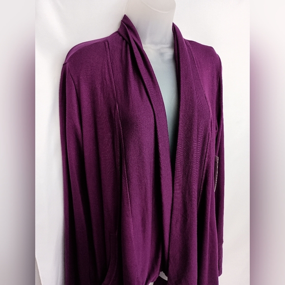 NWT ATHLETA Pranayama Purple Draped Cardigan Duster Sweater (#270) - Picture 5 of 10